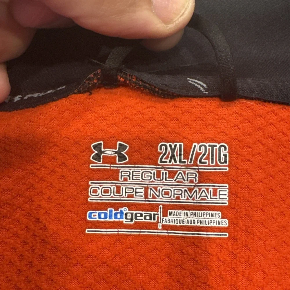 Under Armour Jacket Fleece Mens XXL Black Gray‎ Full Zip Cold Gear Storm Running